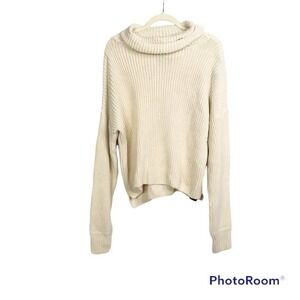 Fancy Stitch cream knit cowl neck sweater size M-L